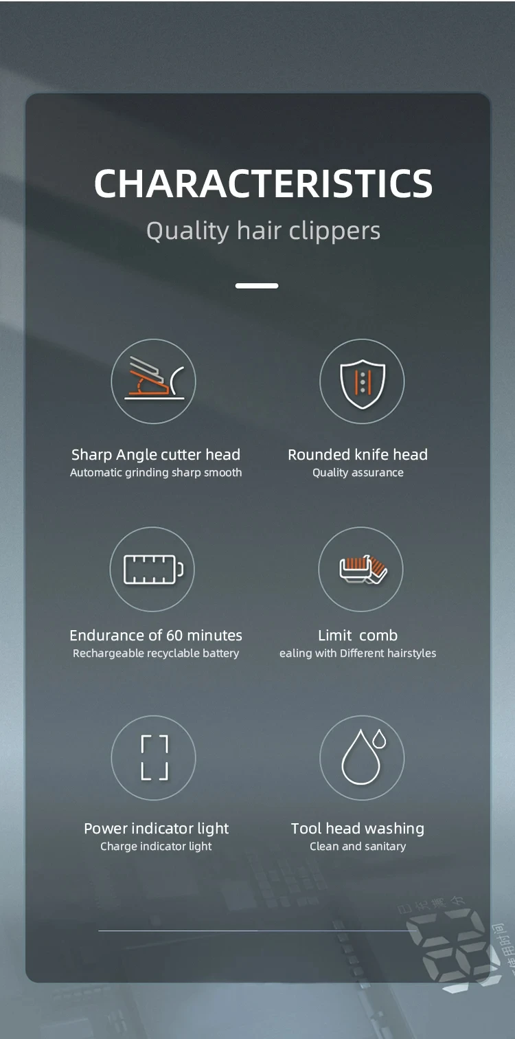 Kemei KM-418 Waterproof Hair Clipper Rechargeable Electric Barber Trimmer Professional Cordless Hair Cutting Machine For Men
