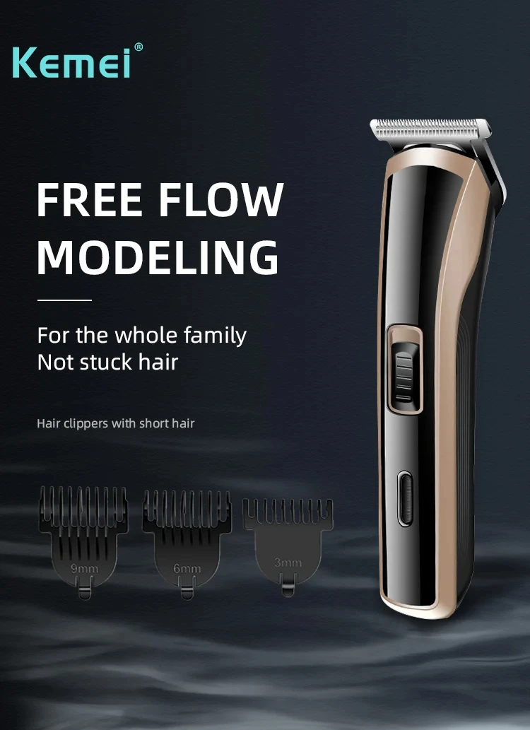 Kemei KM-418 Waterproof Hair Clipper Rechargeable Electric Barber Trimmer Professional Cordless Hair Cutting Machine For Men