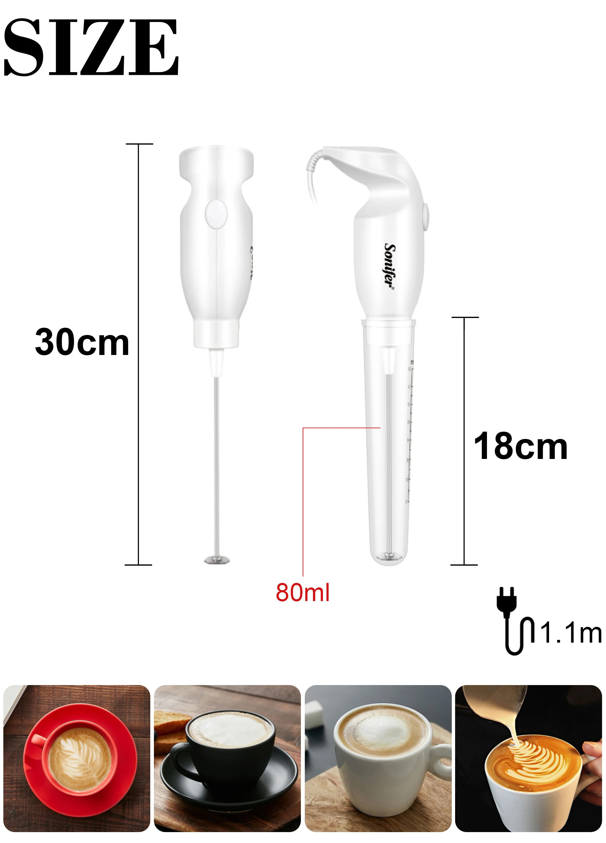 Milk Frother Electric Latte Cappuccino Steamer Automatic Heater Coffee Foamer Hot Kitchen Coffee Beater Cappuccino Mixer Sonifer