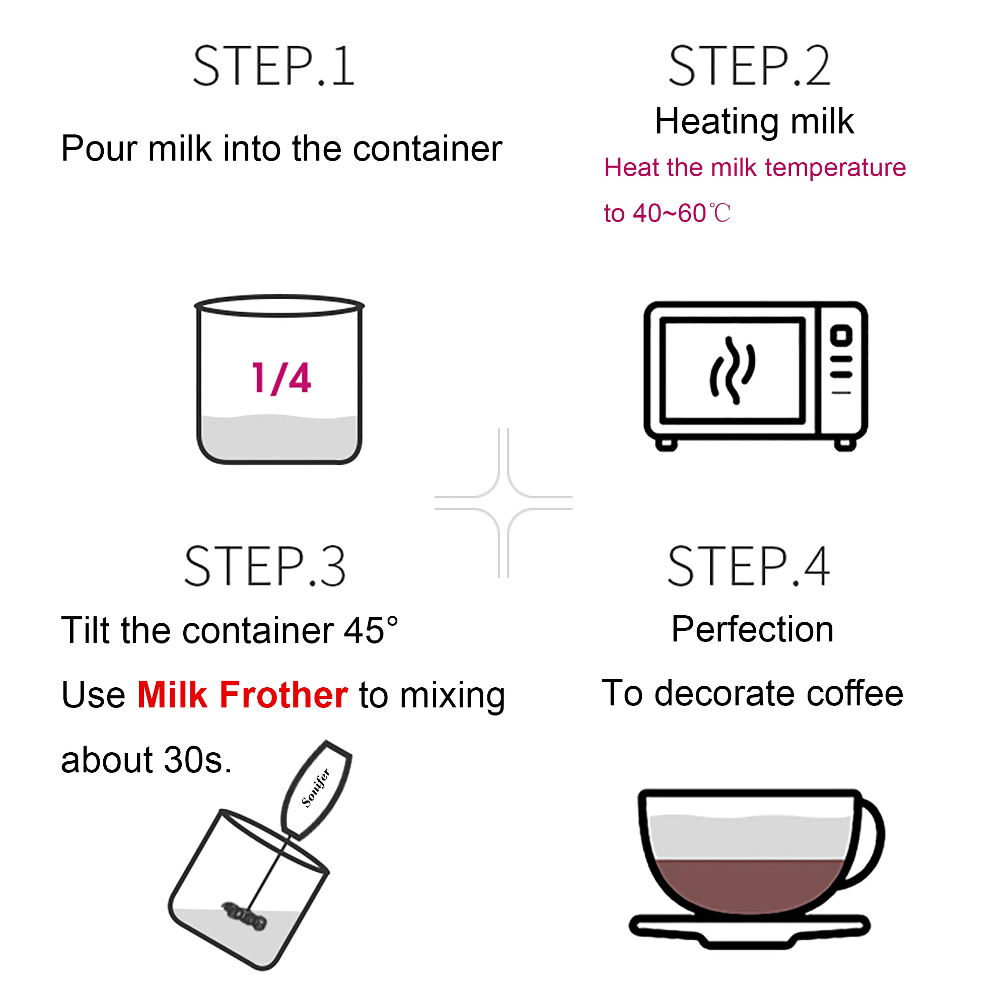 Milk Frother Electric Latte Cappuccino Steamer Automatic Heater Coffee Foamer Hot Kitchen Coffee Beater Cappuccino Mixer Sonifer