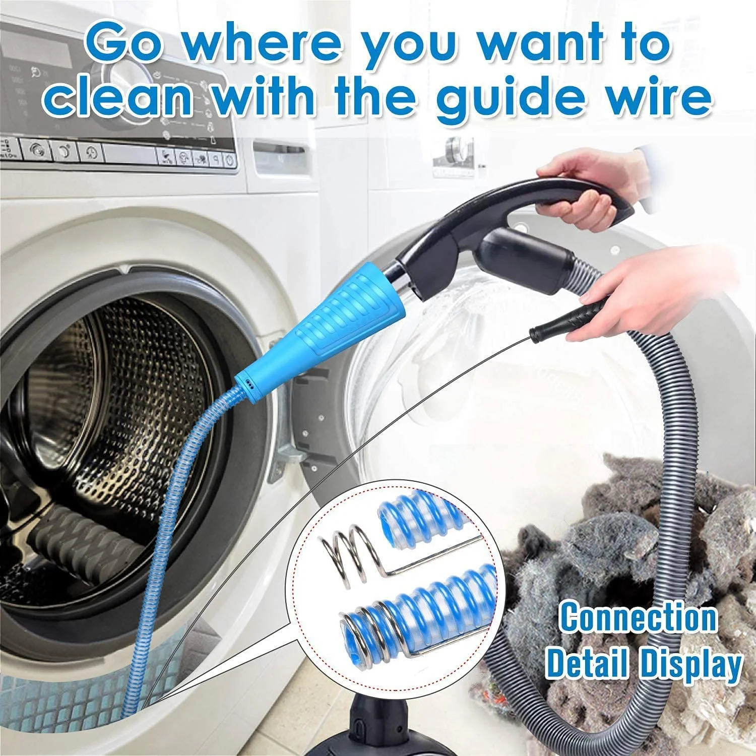 1pc Dryer Vent Cleaner Accessory, Vacuum Hose Attachment, Dryer Vent Hose Brush Lint Trap For Deep Cleaning, Fire Prevention