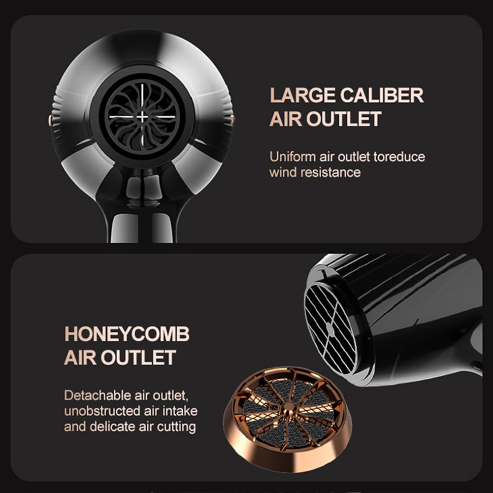 6 In 1 High-Powered Low Noise Hair Dryer Powerful Fast Dry Hot Cold Wind Hair Dryer For Home Travel Hair Styling