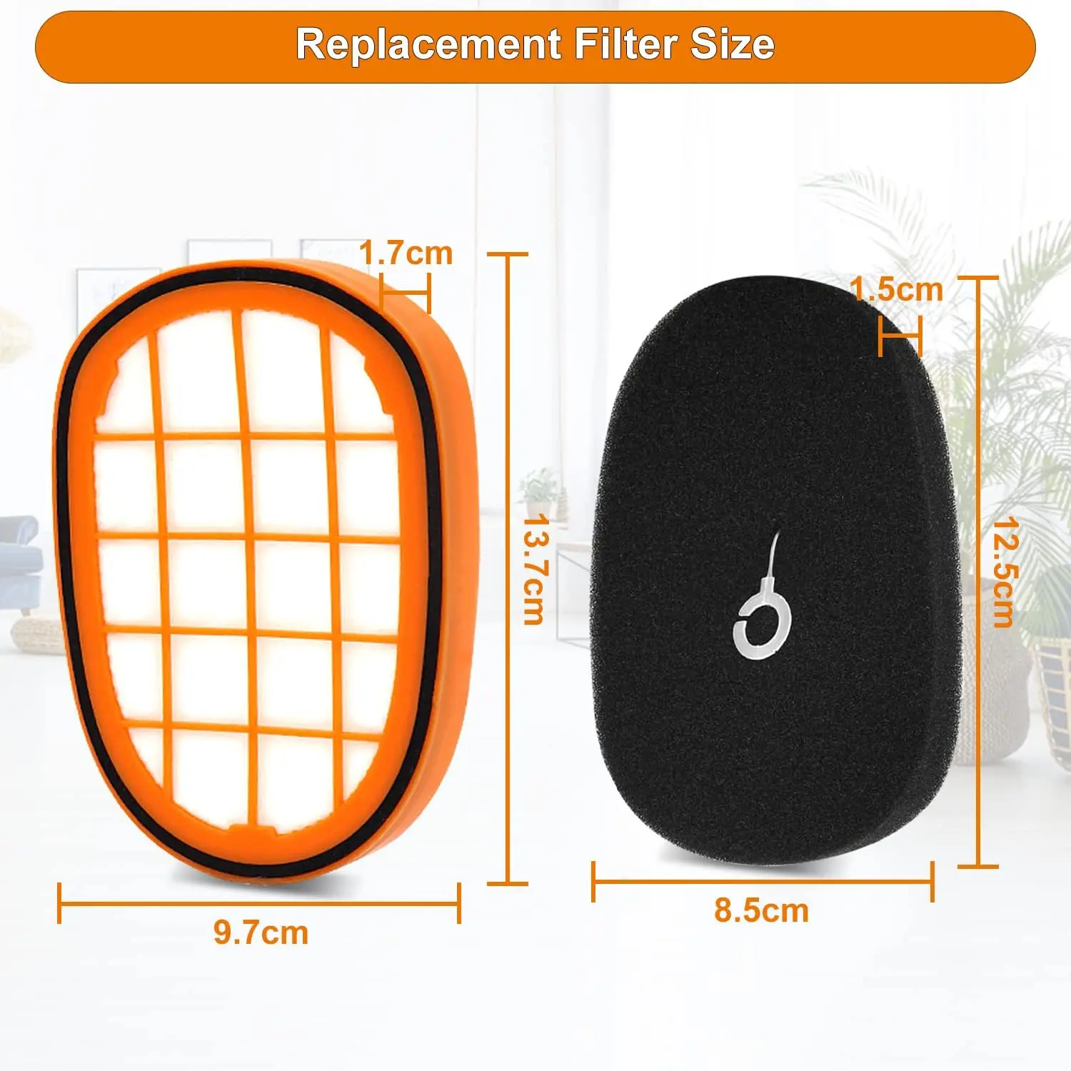 6 Pack Filters for Philips SpeedPro Max Aqua Handheld Vacuum Cleaner FC6812 FC6813 FC6822 FC5005/01 Replacement Filters