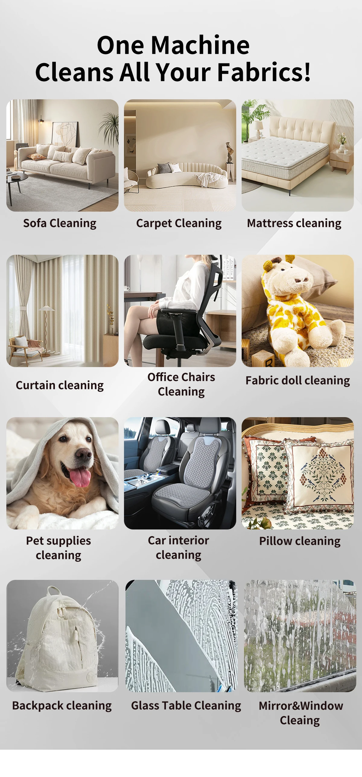 ABIR G80 Handheld Carpet Vacuum Cleaner 15Kpa Spot Cleaner Machine for Home Sofa Car Interior,Pet Bed Fabric Wet Dry Washing