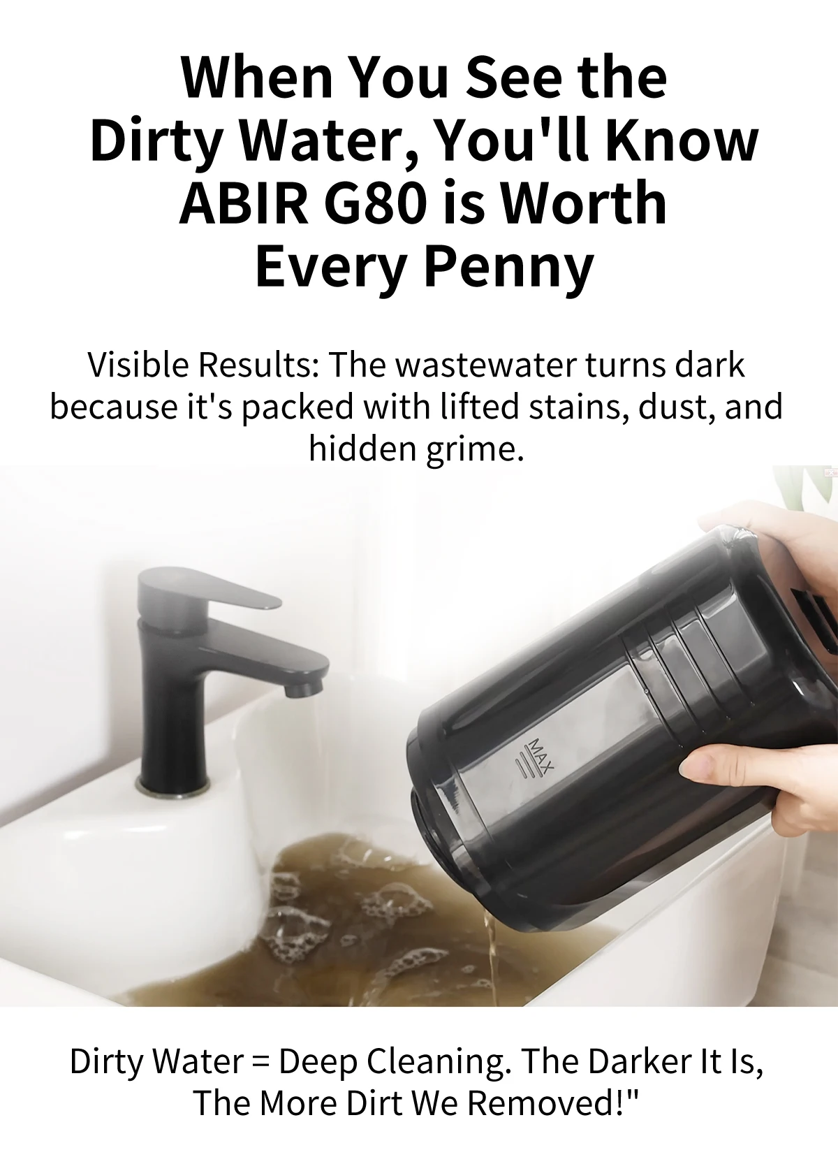ABIR G80 Handheld Carpet Vacuum Cleaner 15Kpa Spot Cleaner Machine for Home Sofa Car Interior,Pet Bed Fabric Wet Dry Washing