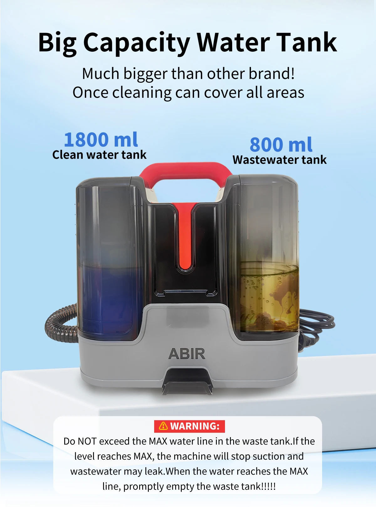 ABIR G80 Handheld Carpet Vacuum Cleaner 15Kpa Spot Cleaner Machine for Home Sofa Car Interior,Pet Bed Fabric Wet Dry Washing
