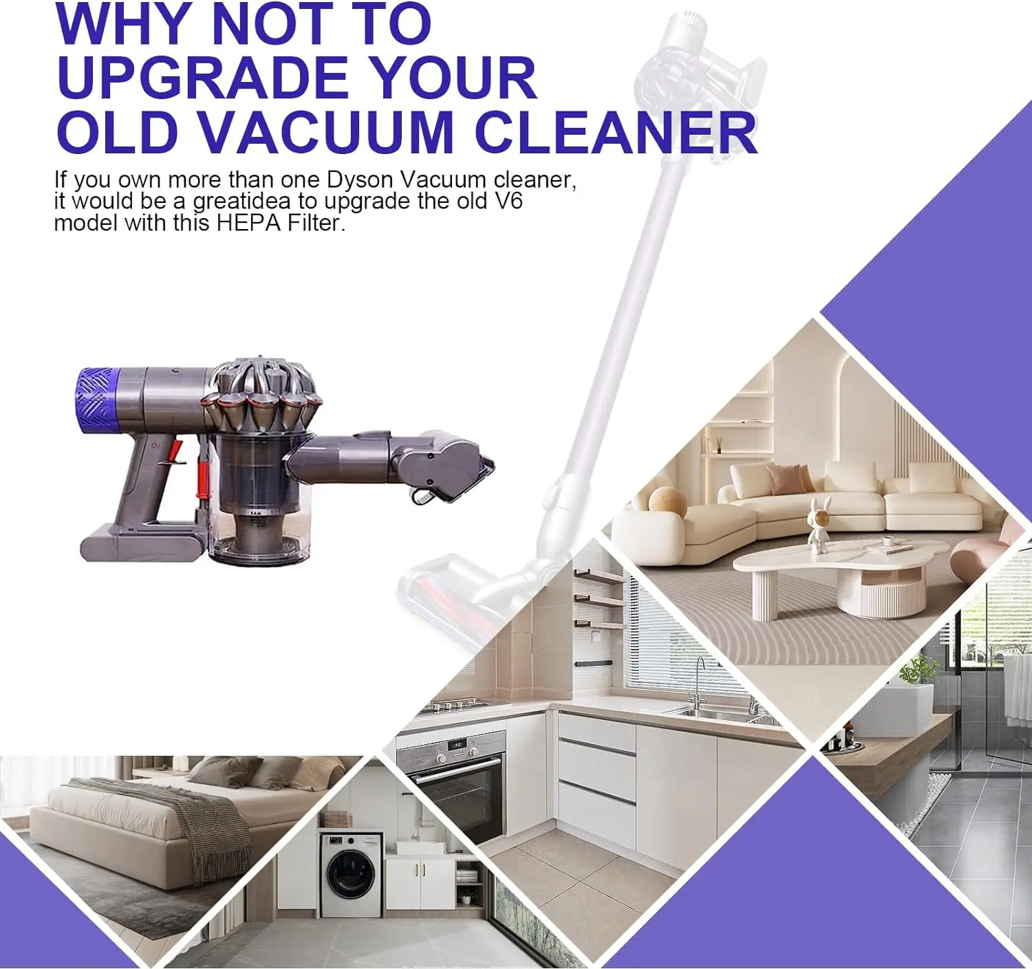 Motor Rear Cover/Motor Back Cover & Filter Replacement for Dyson V6 DC58 DC59 DC61 DC62 DC74 Vacuum Cleaner Accessories