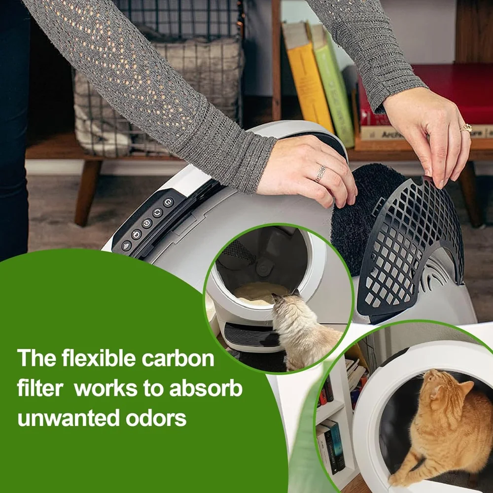 8Pcs Carbon Filters Compatible with Litter-Robot 4,Replacement Activated Charcoal Filters for Litter Box Carbon Premium Filter