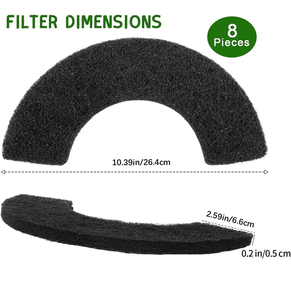 8Pcs Carbon Filters Compatible with Litter-Robot 4,Replacement Activated Charcoal Filters for Litter Box Carbon Premium Filter