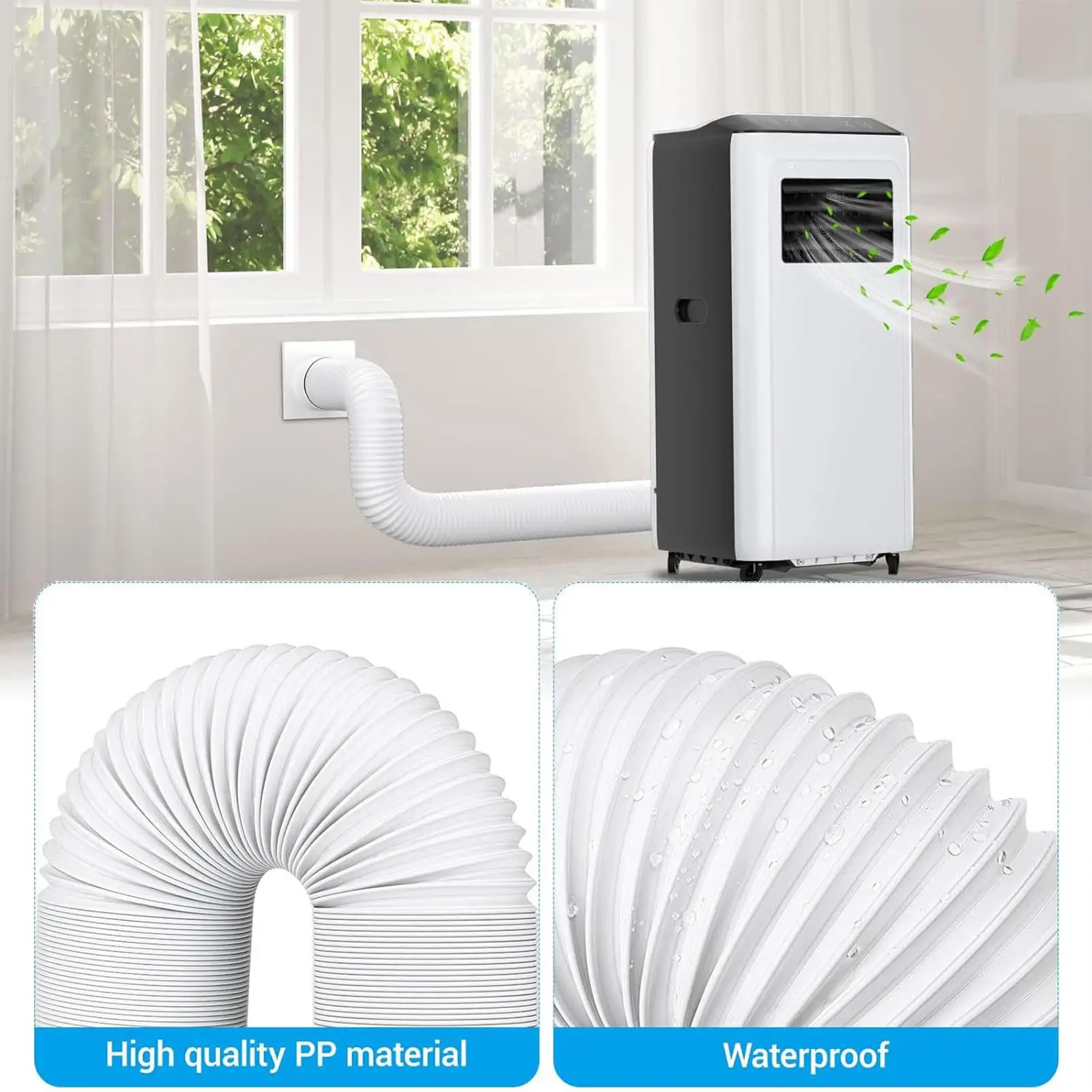 Portable Ac Hose Connector Portable Air Conditioner Parts Fit 5.1in 5.9in Diameter Pipe Joint for Living Room Indoor Workplace