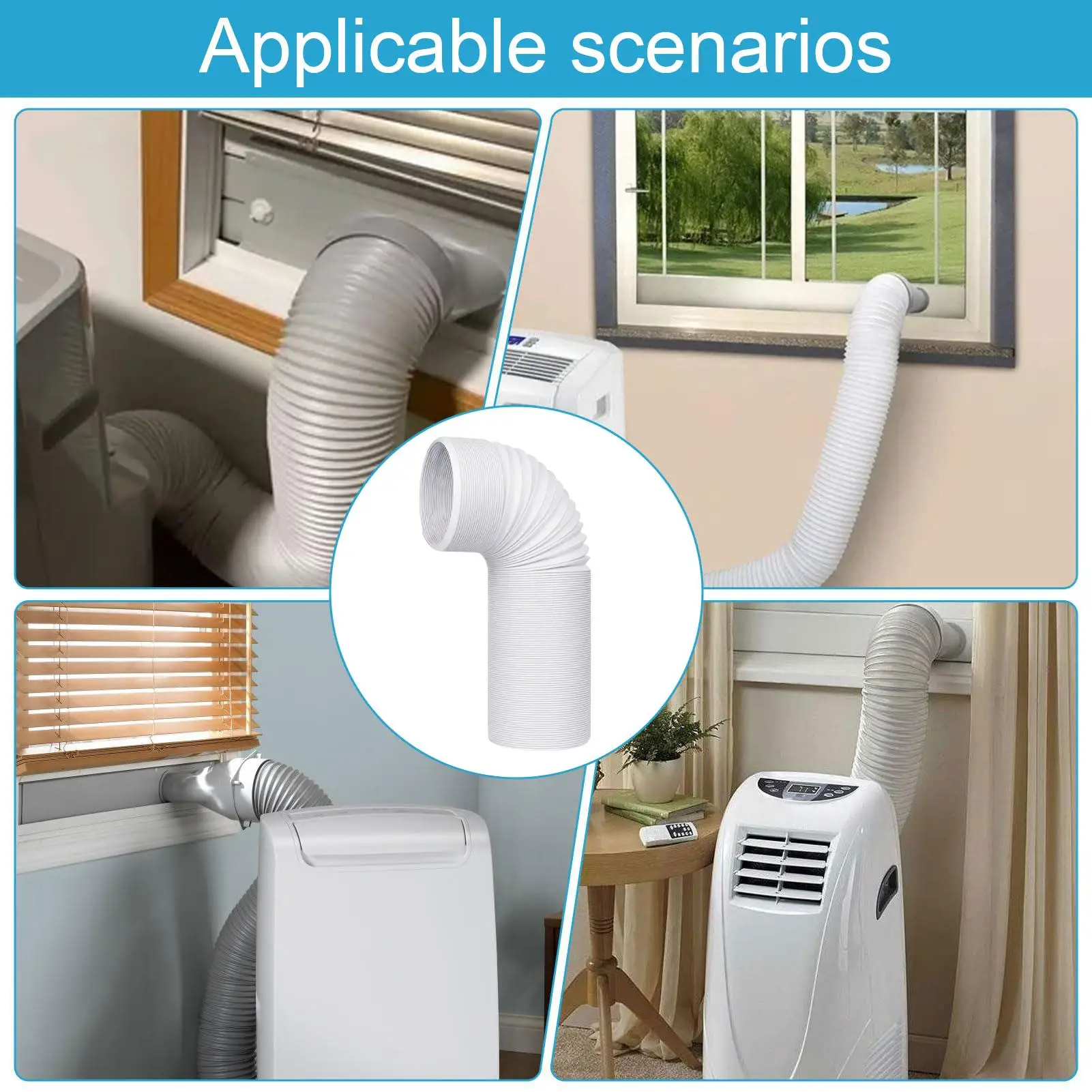 Portable Ac Hose Connector Portable Air Conditioner Parts Fit 5.1in 5.9in Diameter Pipe Joint for Living Room Indoor Workplace