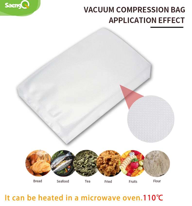 saengQ Kitchen Vacuum Bags for Food Vacuum Sealer Packing Machine Food Storage Bag BPA-Free Kitchen Accessories 100pcs/lot