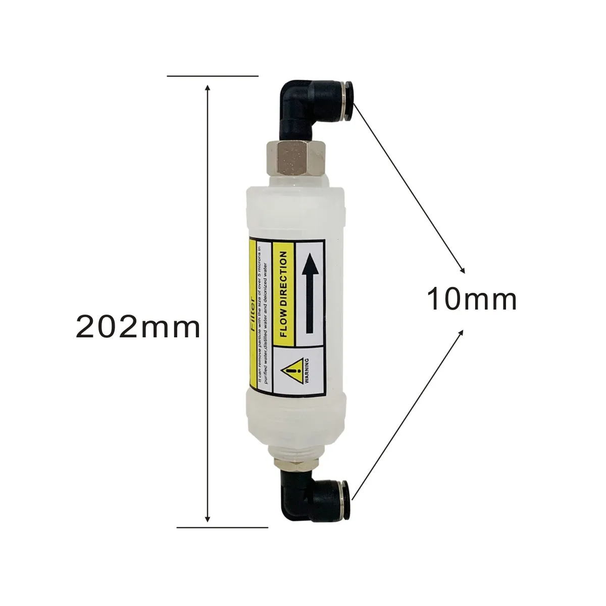 2 Pack of 5 Microns Water Filter with connectors OD 10mm for semiconductor Diode Laser hair removal beauty Machine