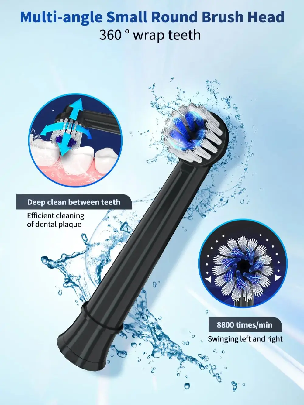 4PCS Replaceable brush head for Mornwell T37 Toothbrush