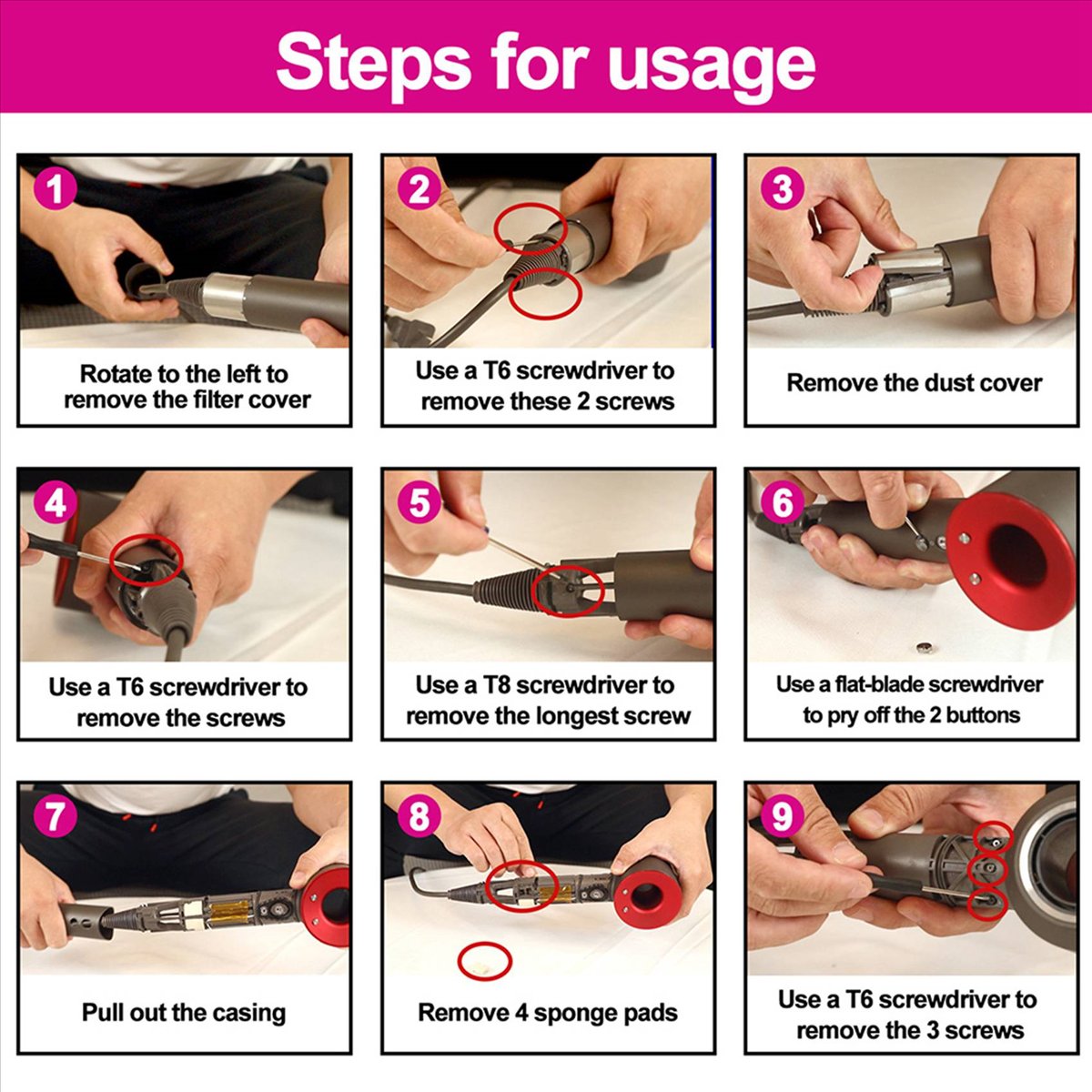 For Hair Dryer Universal Accessories HD01/02/03/04/07/08/15 1.8M Power Cord EU Plug
