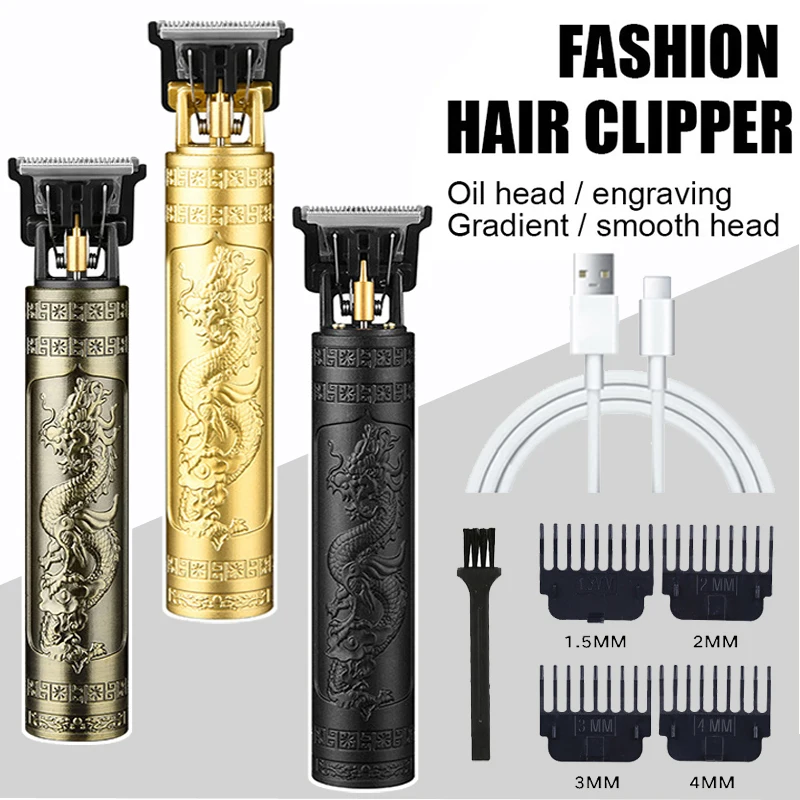Portable Hair Cutting Machine T9 Vintage Hair Trimmer USB Fast Charging Shaver Barber Cordless Hair Clipper For Men's Barbe
