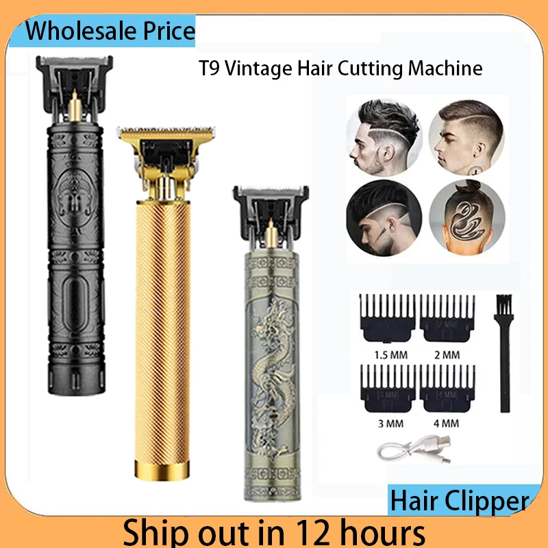 Portable Hair Cutting Machine T9 Vintage Hair Trimmer USB Fast Charging Shaver Barber Cordless Hair Clipper For Men's Barbe