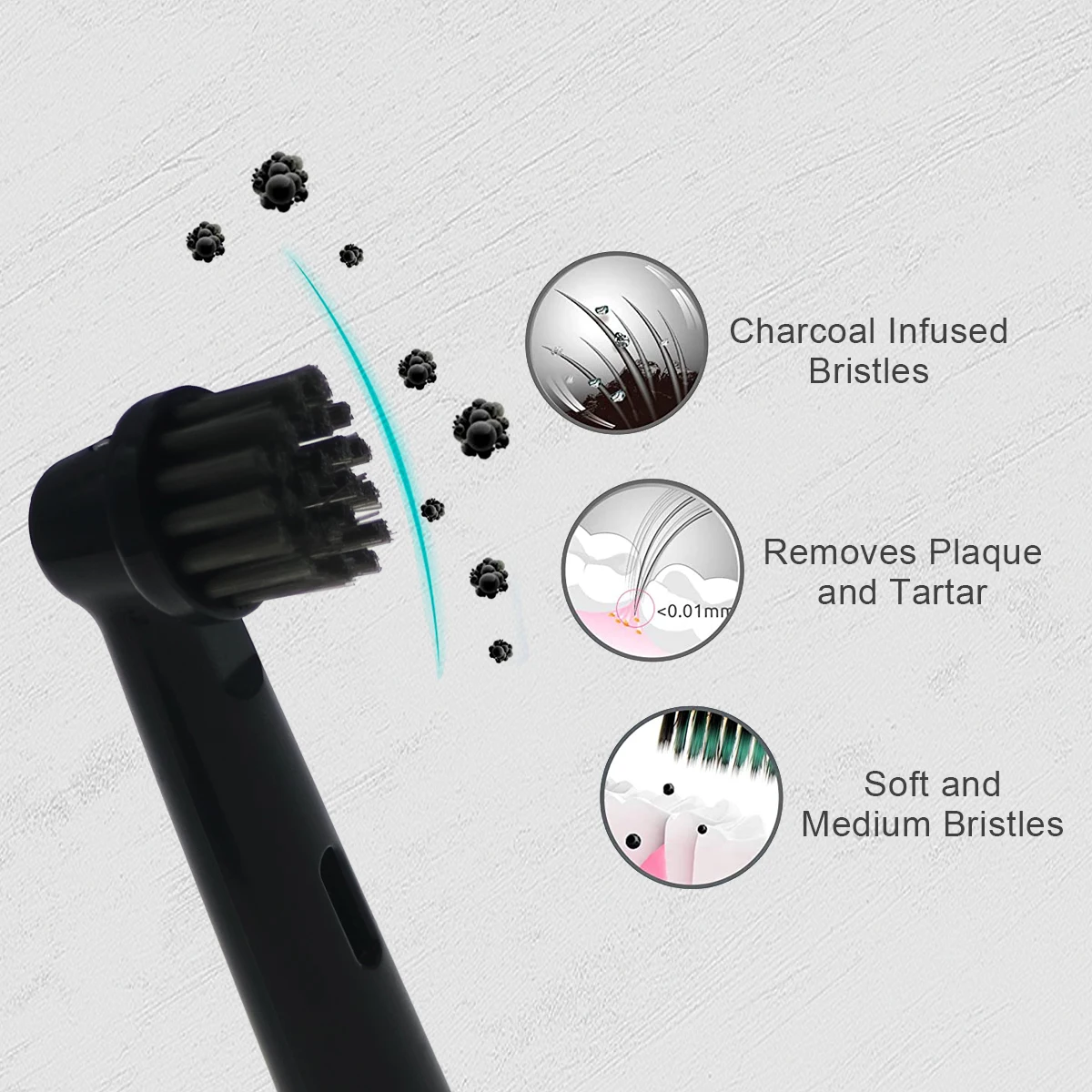 4-20pcs Bamboo Charcoal Brush Heads For Oral-B Electric Toothbrush Advance Power/Pro Health/Triumph/3D Excel/Vitality Precision