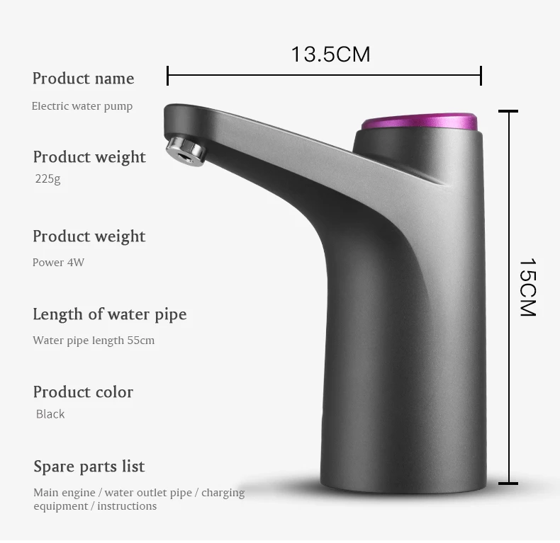 HiPiCok Water Pump 19 Liters Water Dispenser for Bottle Mini USB Automatic Electric Water Gallon Bottle Pump Drinking Dispenser