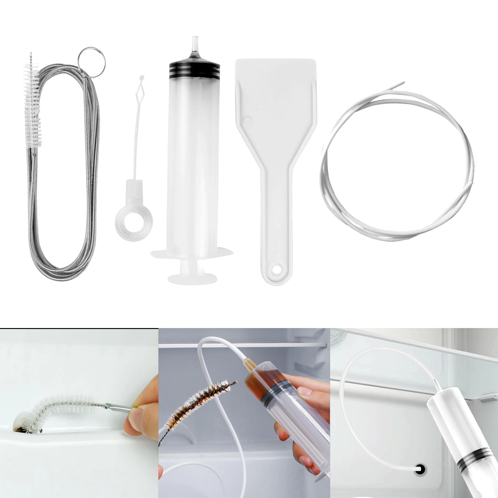 5Pcs Refrigerator Drain Hole Clog Remover for Kitchen Household Cleaning Reusable Fridge Dredging Kits Kitchen Accessories