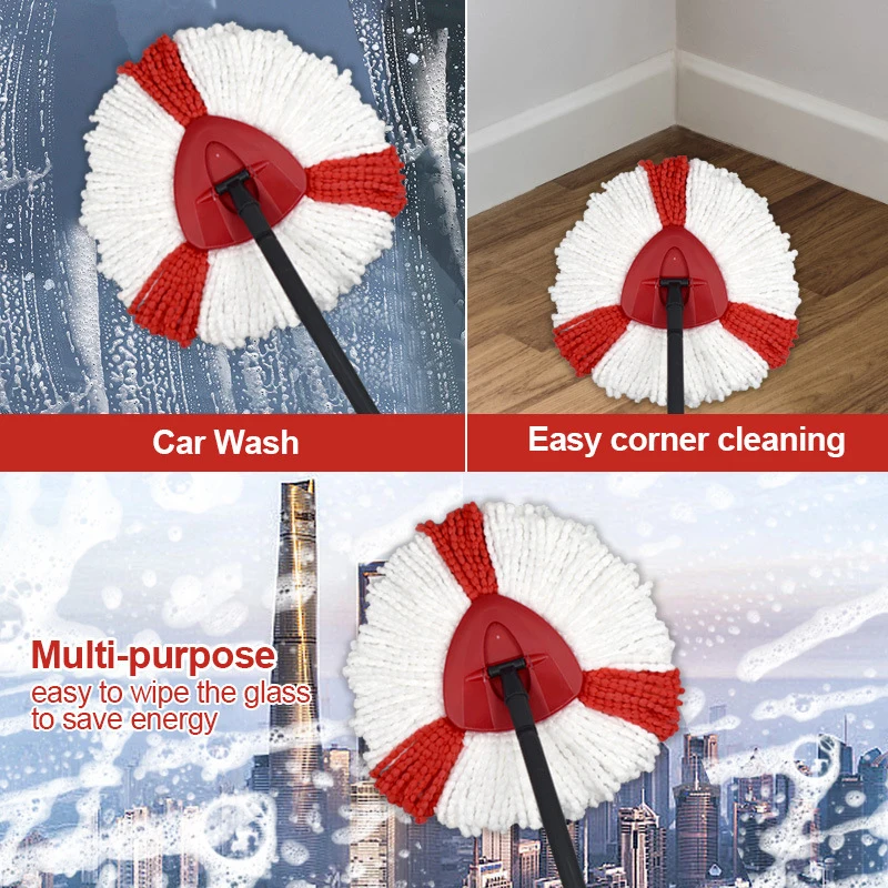Mop Replacement Head For Vileda O-Cedar EasyWring 1-Tank System Replace Heads Mop Refills Microfiber Mop Head Household Cleaning