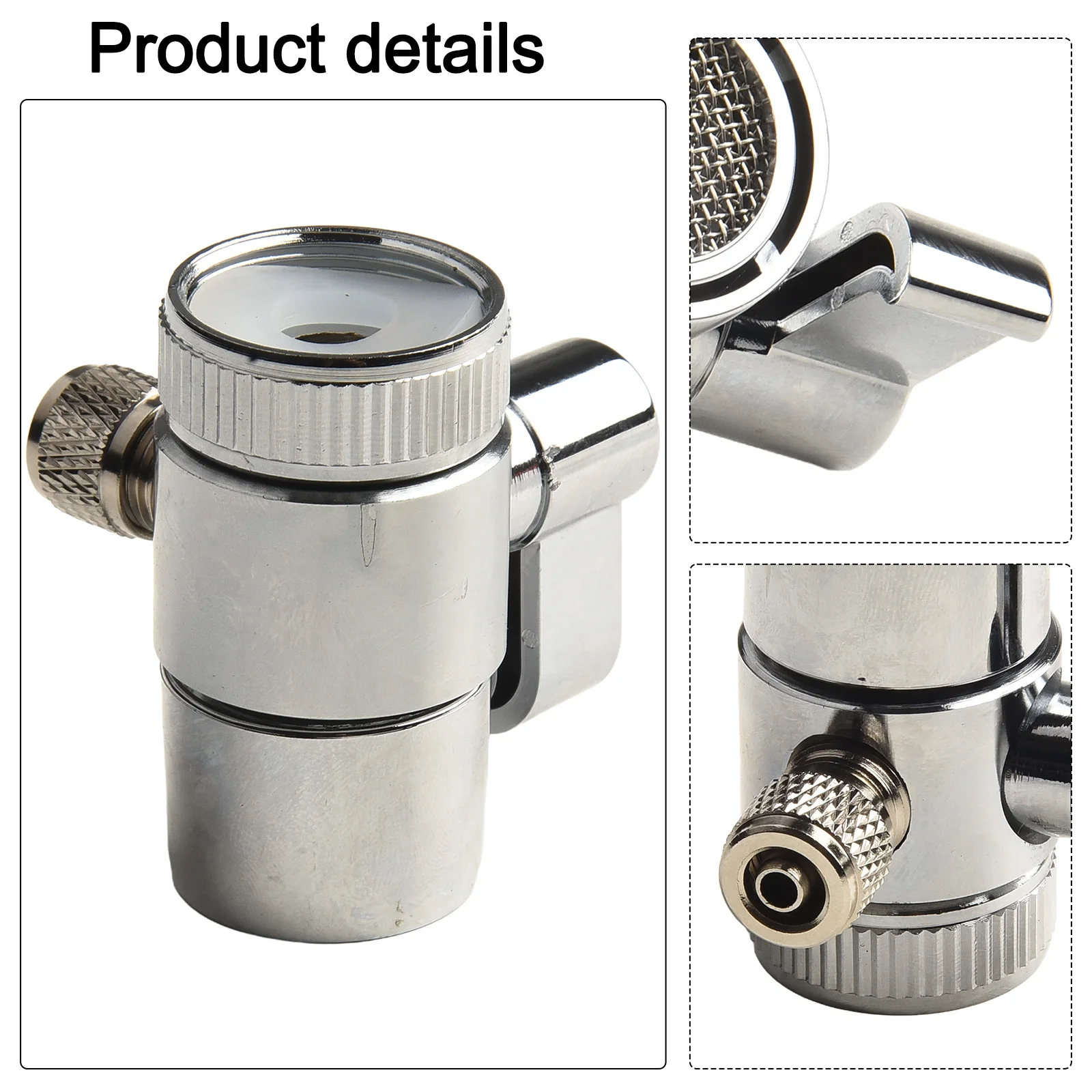 1pc Faucet Diverter Valve M22 Silver Above Counter Water Filter For 1/4" RO Tubing Water System Home Appliance Accessories