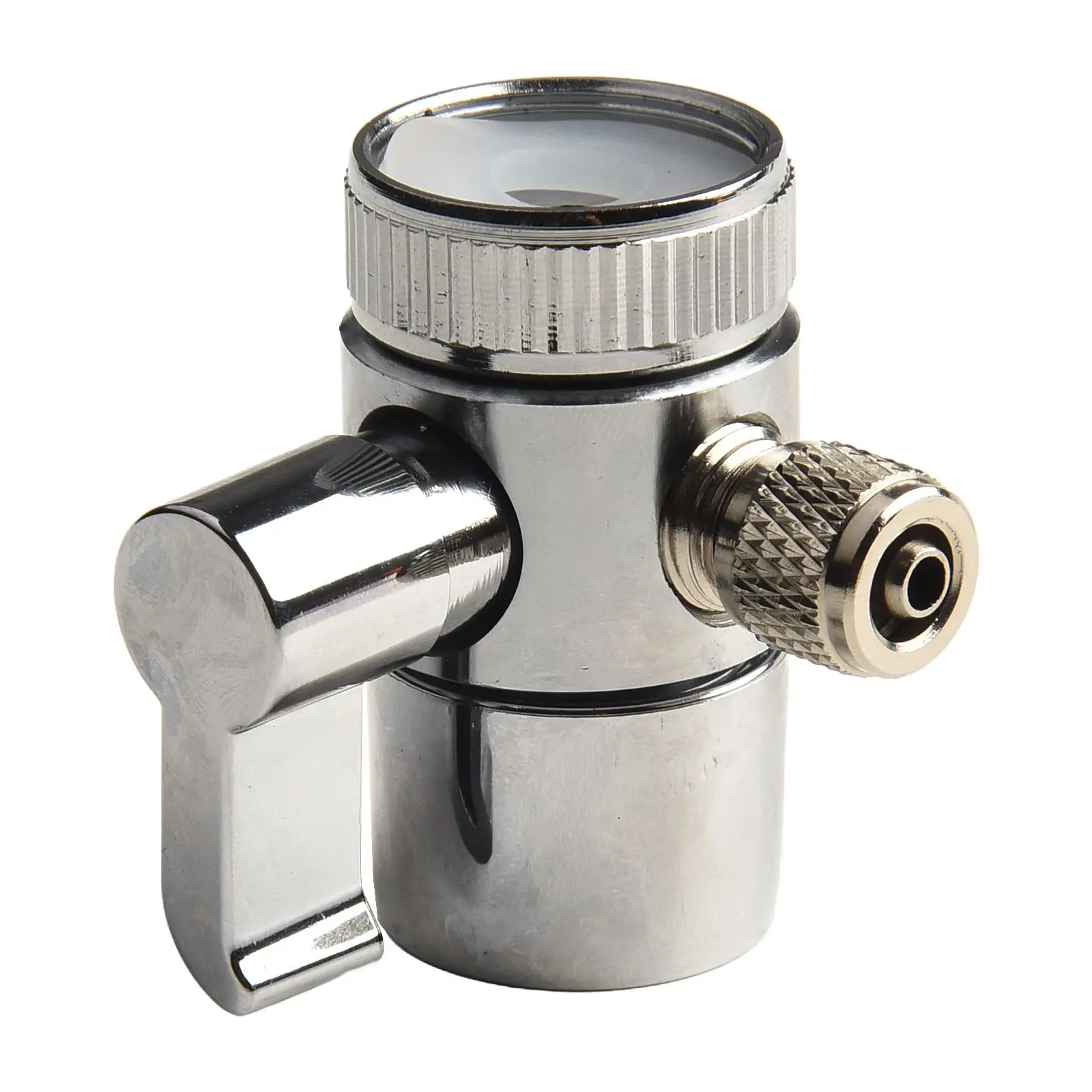 1pc Faucet Diverter Valve M22 Silver Above Counter Water Filter For 1/4" RO Tubing Water System Home Appliance Accessories