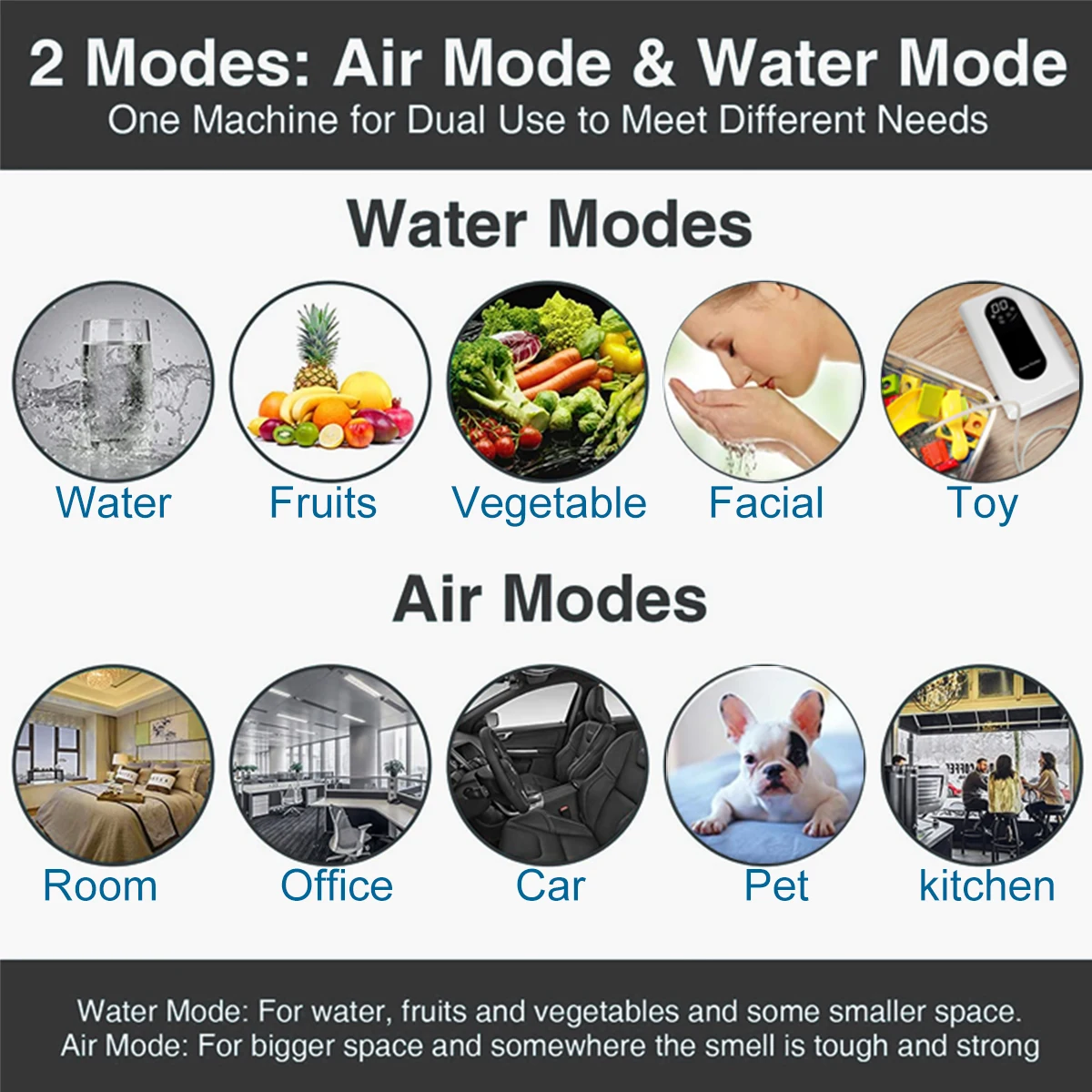 ALTHY Ozone Generator Machine For Water & Air & Oil - 1000 mg/h Timer Ozonizer Disinfection Sterilizer + Negative Ion Purifier