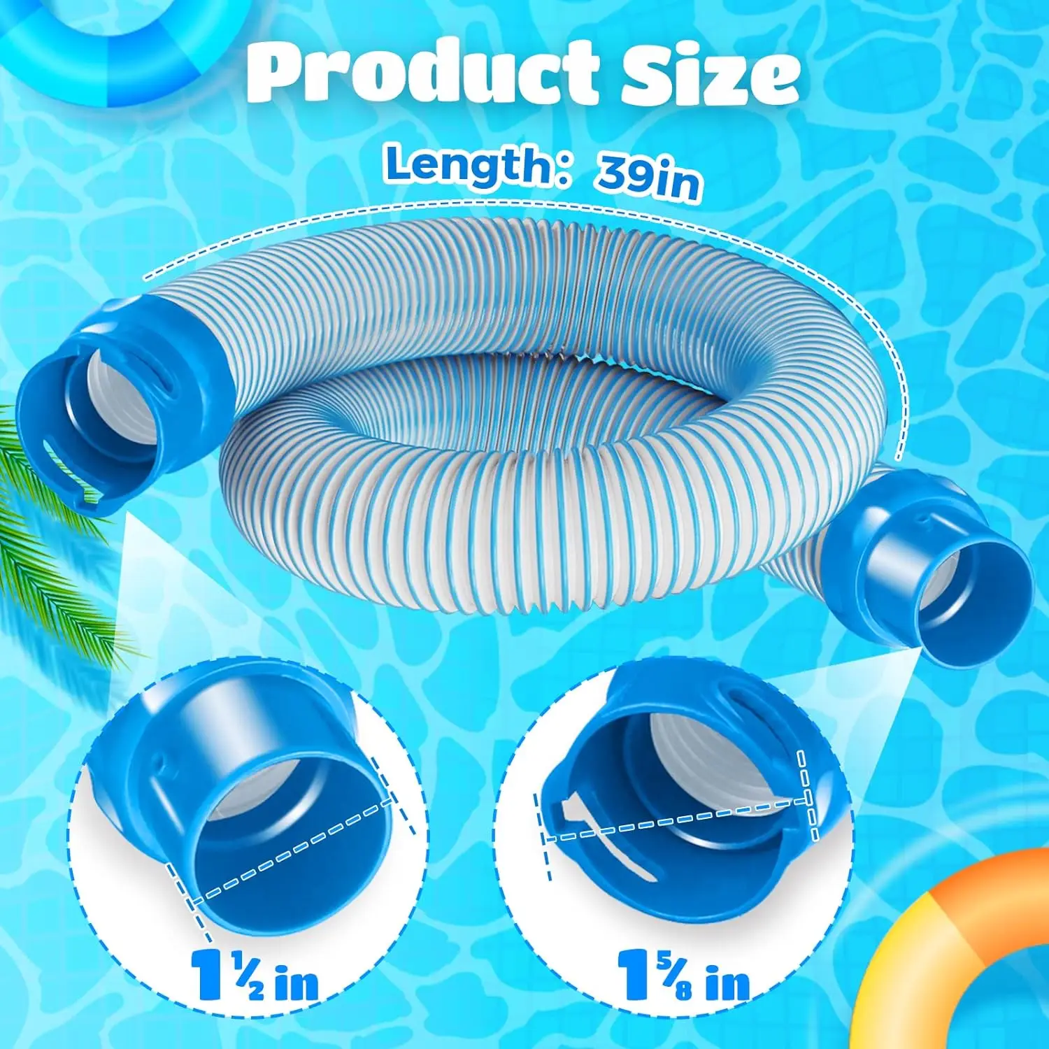 Pool Cleaner Hose 39 Inch Pool Vacuum Twist Lock Hose Replacement for Zodiac X7 T3 T5 MX6 MX8 Pool Systems Part