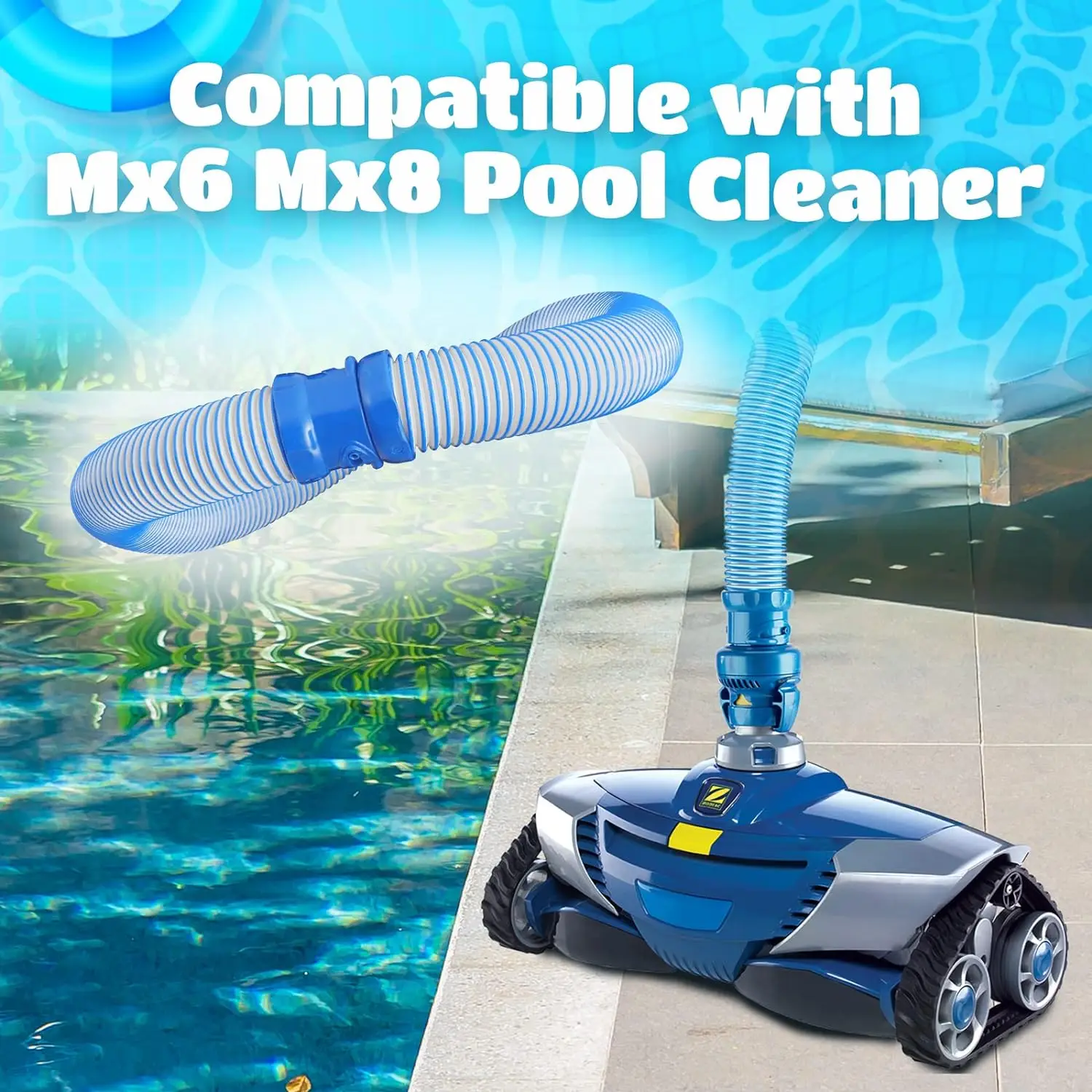 Pool Cleaner Hose 39 Inch Pool Vacuum Twist Lock Hose Replacement for Zodiac X7 T3 T5 MX6 MX8 Pool Systems Part