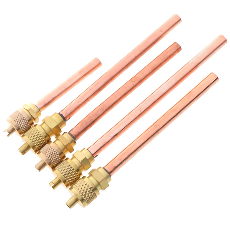 5 Pcs Service/Access Valve 1/4" SAE * 1/4" OD * 4" Stem Core AC Refrigerator Air Conditioning Refrigeration Accessories