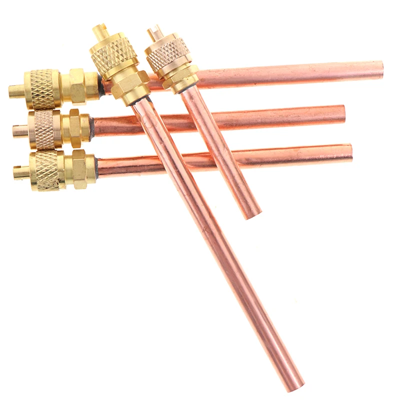 5 Pcs Service/Access Valve 1/4" SAE * 1/4" OD * 4" Stem Core AC Refrigerator Air Conditioning Refrigeration Accessories