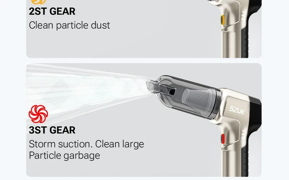 SZUK NEW C017MAX Car Vacuum Cleaner Portable Handheld Mini Vacuum Cleaner Wireless Strong Suction Car Cleaner Cleaning Machine