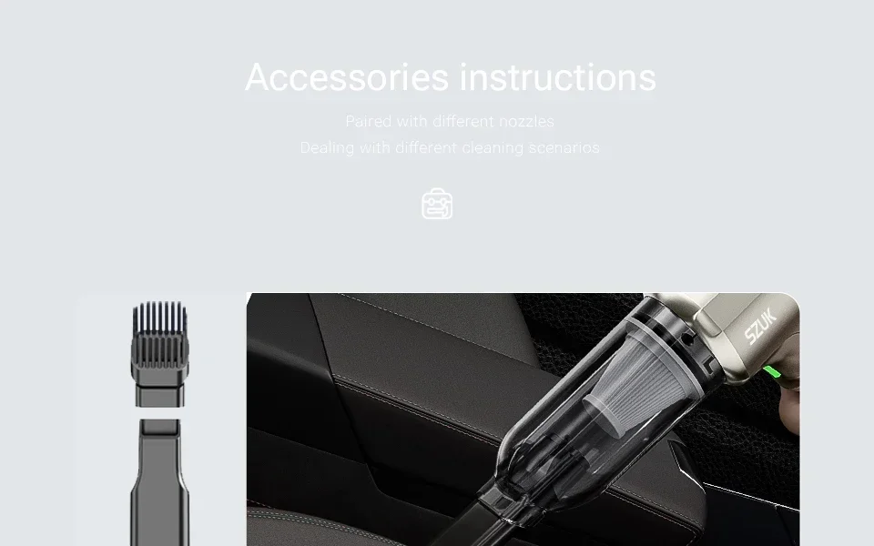 SZUK NEW C017MAX Car Vacuum Cleaner Portable Handheld Mini Vacuum Cleaner Wireless Strong Suction Car Cleaner Cleaning Machine