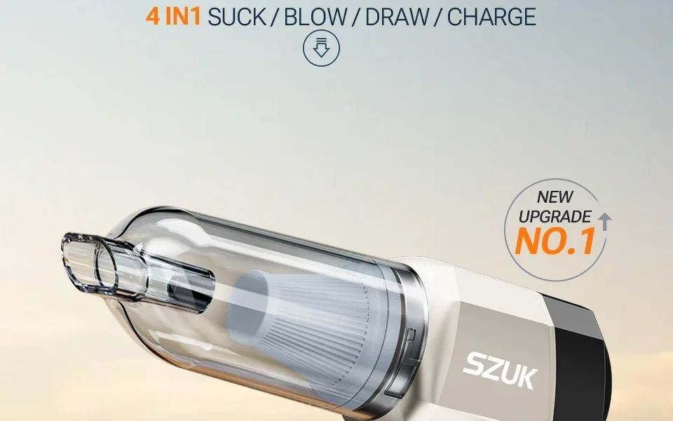 SZUK NEW C017MAX Car Vacuum Cleaner Portable Handheld Mini Vacuum Cleaner Wireless Strong Suction Car Cleaner Cleaning Machine