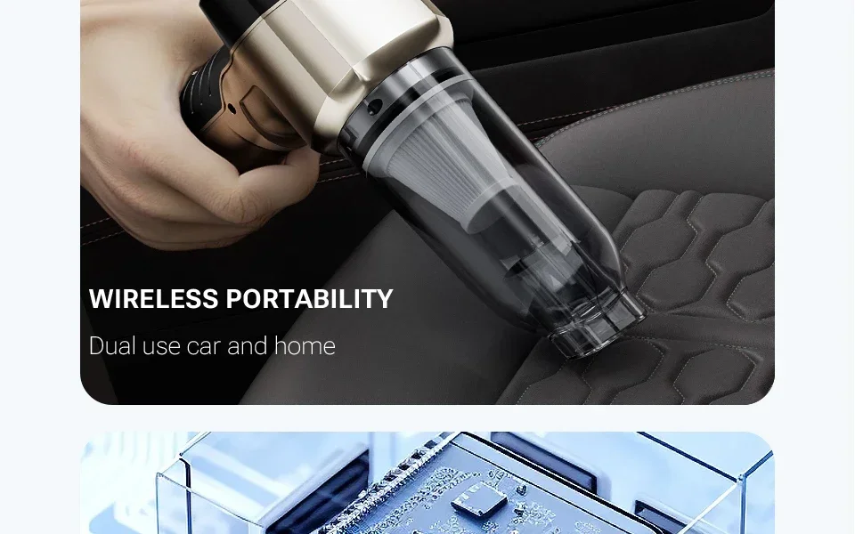 SZUK NEW C017MAX Car Vacuum Cleaner Portable Handheld Mini Vacuum Cleaner Wireless Strong Suction Car Cleaner Cleaning Machine