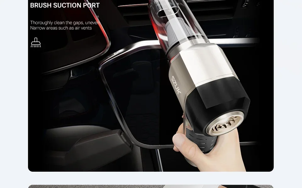 SZUK NEW C017MAX Car Vacuum Cleaner Portable Handheld Mini Vacuum Cleaner Wireless Strong Suction Car Cleaner Cleaning Machine