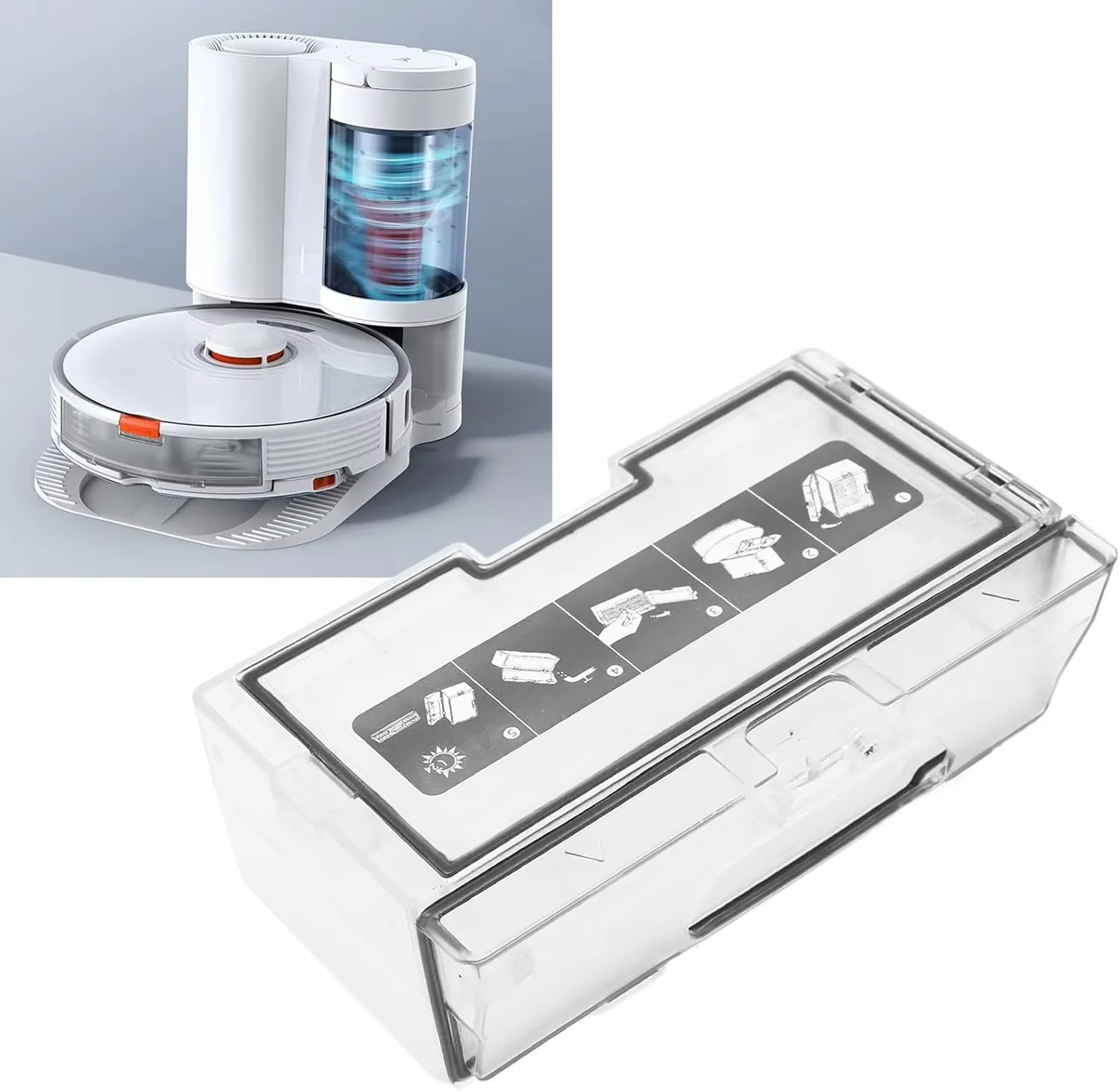Dust Box For Xiaomi Roborock S7 T7S T7S PLUS S8 S8 Pro Robot Vacuum Cleaner Dust Bin Spare Parts