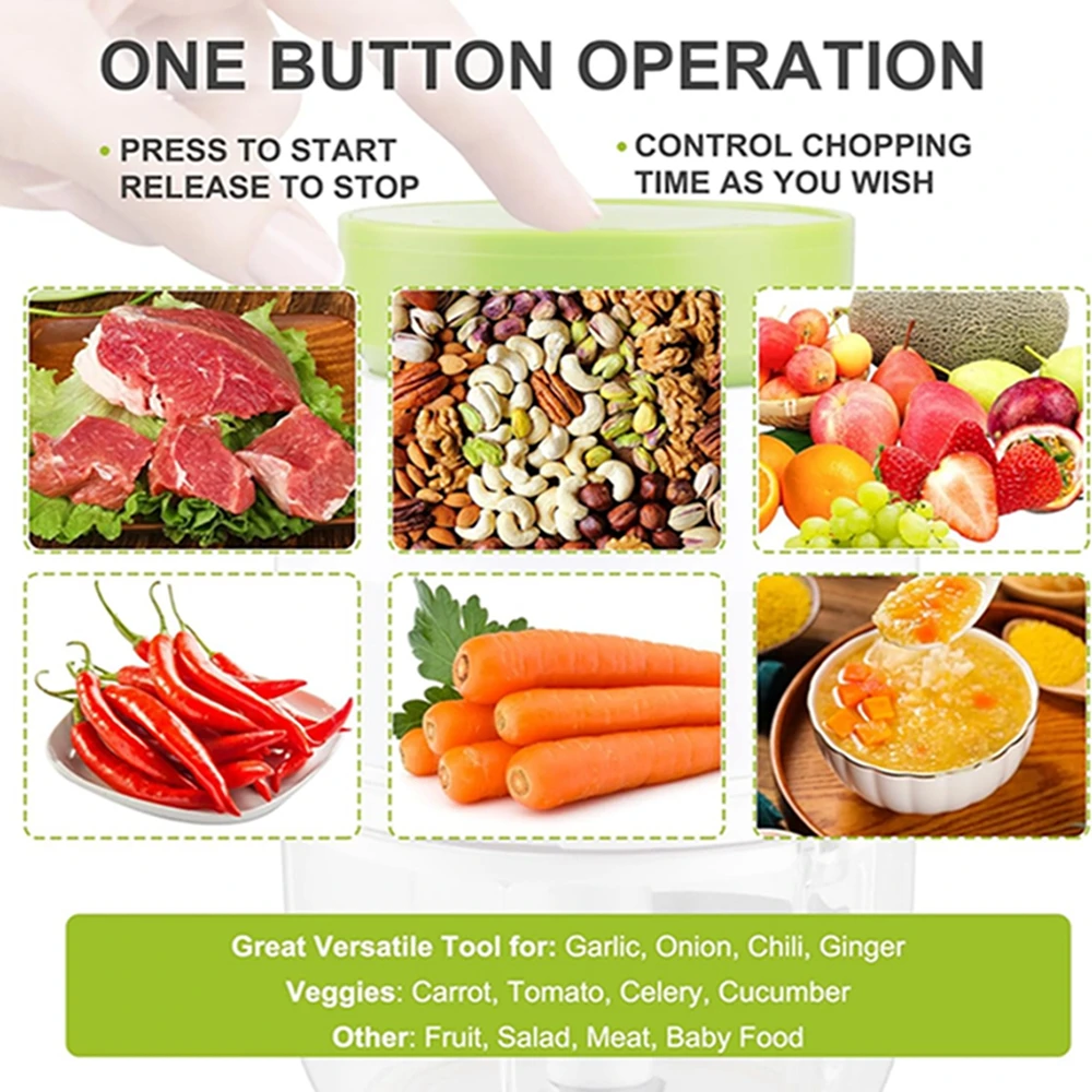 Electric Kitchen Food Chopper Mini Garlic Masher Crusher USB Portable Meat Grinder Vegetable Chopper For Kitchen Gadgets