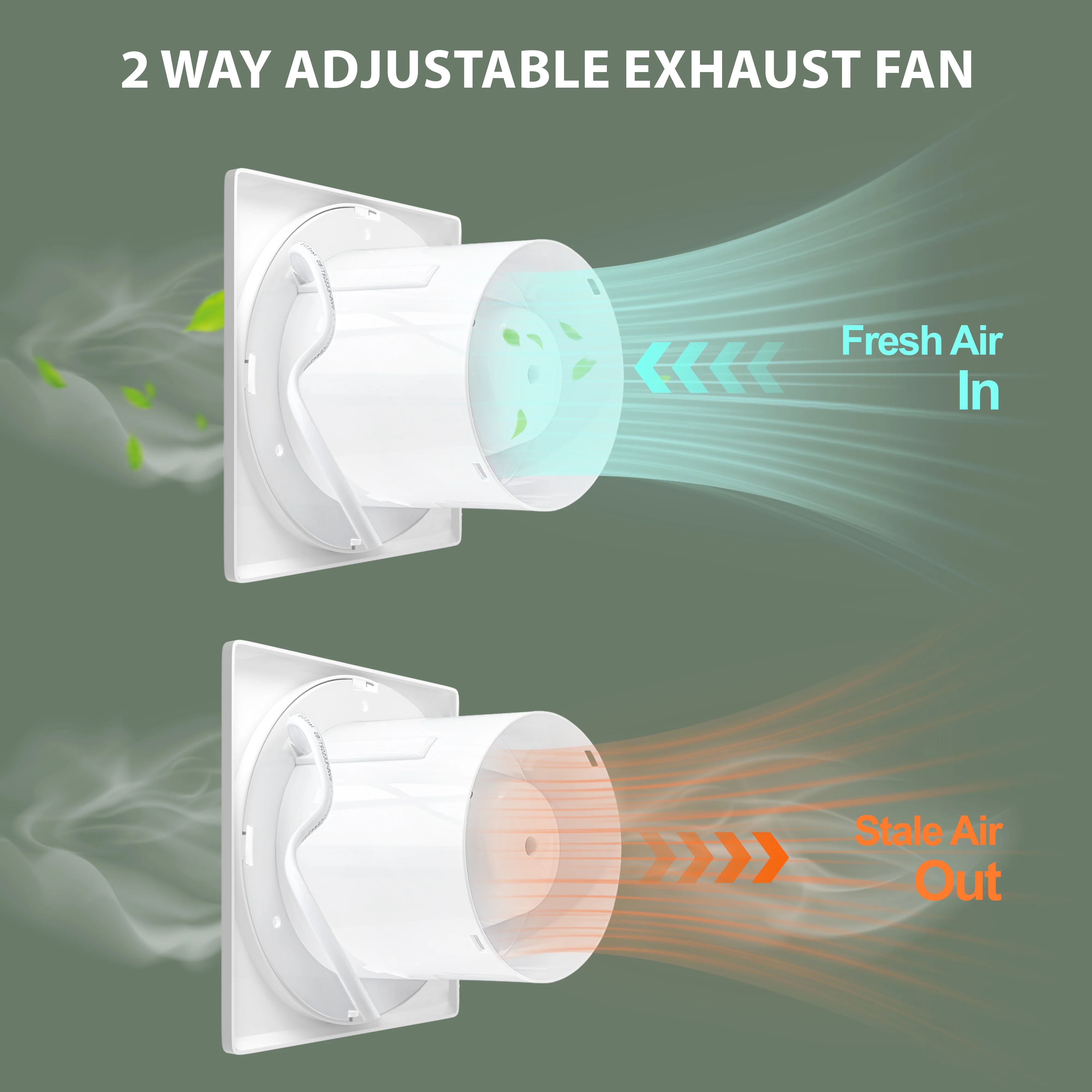 KCvents Reversible Ventilator Fan Exhaust Fan With Remote Control For Bathroom Room Kitchen Wall Mount Home ECO Friendly 4/6in