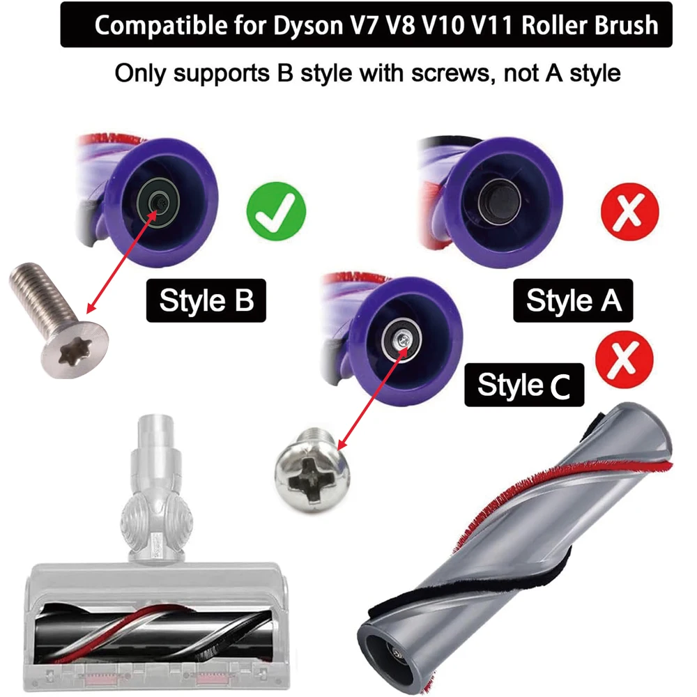 For Dyson V7 V8 V10 V11 Vacuum Cleaner Rolling Brush Strips, Soft Plush Strip Replacement parts,Double Check Before Buy