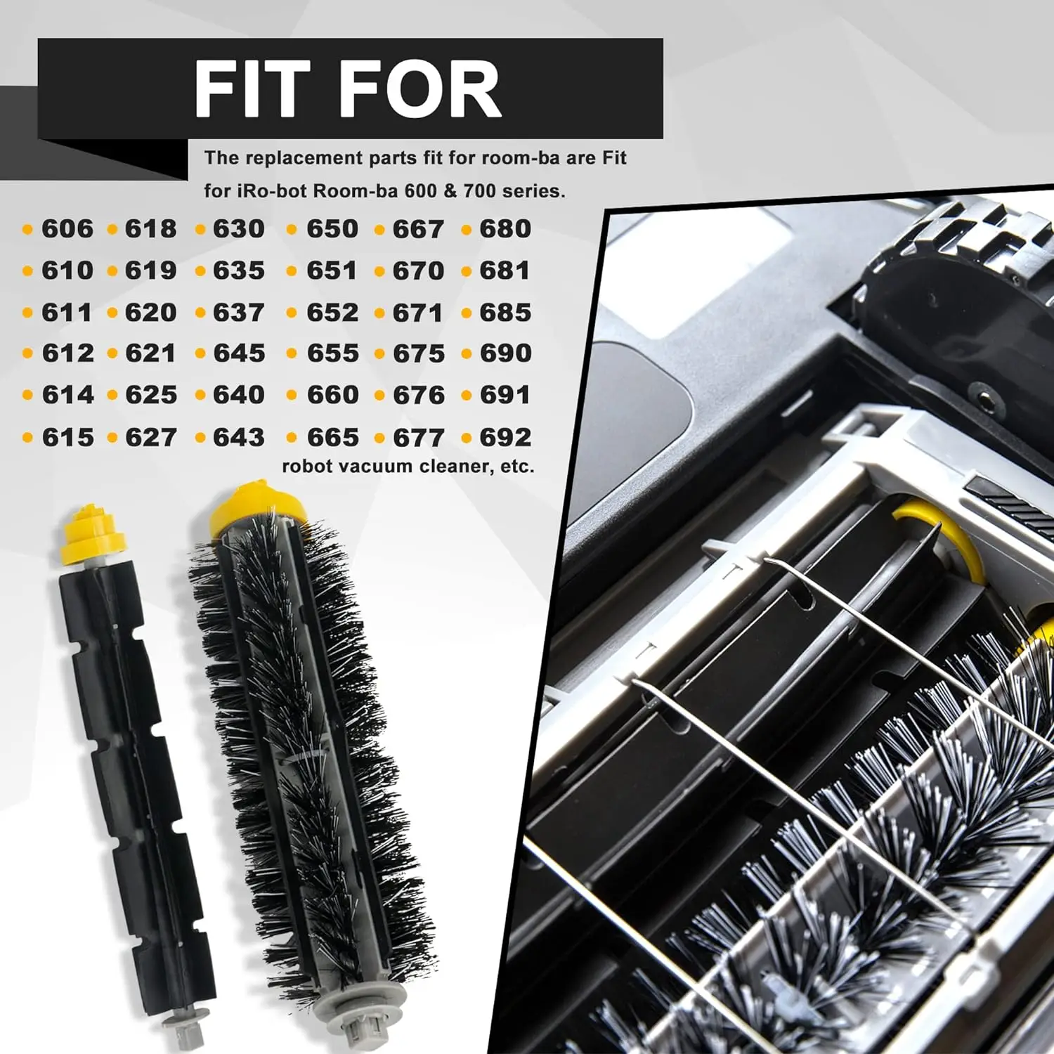Replacement Main Roll brush For iRobot Roomba 600 Series 605 610 614 615 616 620 625 630 631 Vacuum cleaner Beater Bristle Brush