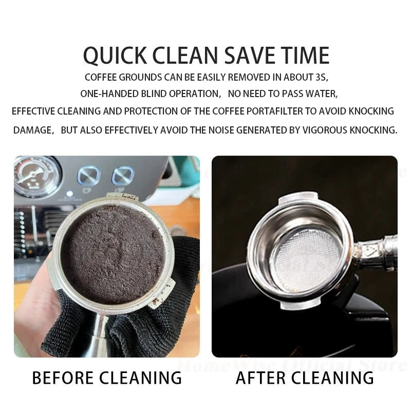 HomeWise Automatic 58mm Coffee Portafilter Cleaner Electric Cleaner For 54/58.3/58.5mm Portafilter Stainless Steel Commercial
