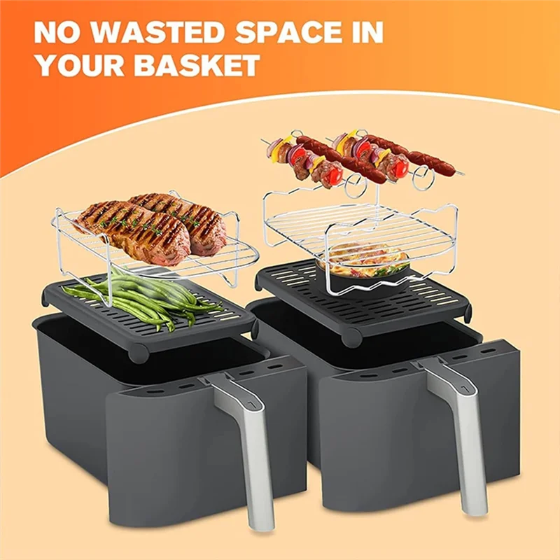 ABWM-Baketron Air Fryer Rack,Cooking Grate For Tefal EY9018 5.2/3.1 L For Tower T17099 Salter EK5729 9L,Airfryer Accessories
