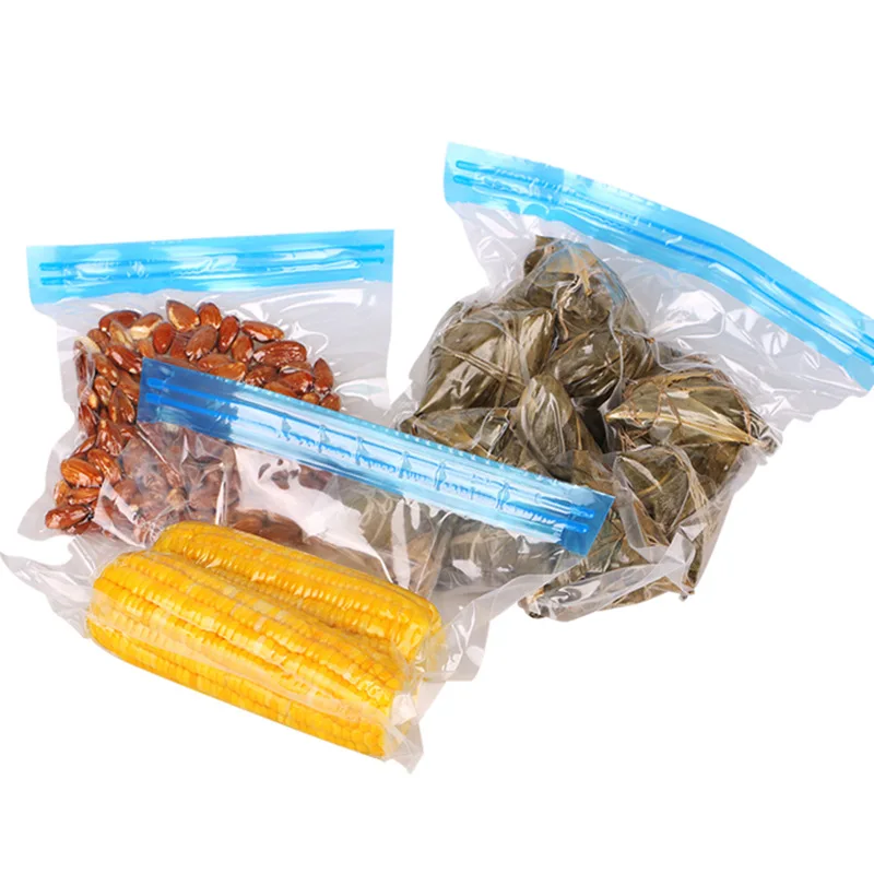 10Pcs Vacuum Sealed Food Bags Food Storage Bag with Sealing Pump Household Food Sealer Air Valve Bag Sealing Small Large Size