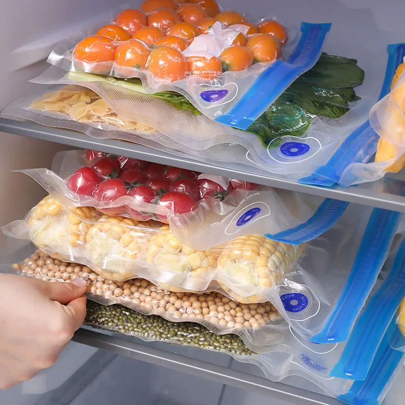 10Pcs Vacuum Sealed Food Bags Food Storage Bag with Sealing Pump Household Food Sealer Air Valve Bag Sealing Small Large Size