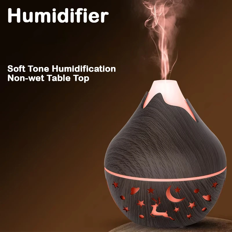 USB Ultrasonic Cool Mist Sprayer Essential Oil Fragrance 200ml Mini Home Wood Grain Air Humidifier Electric Air Aroma Diffuser