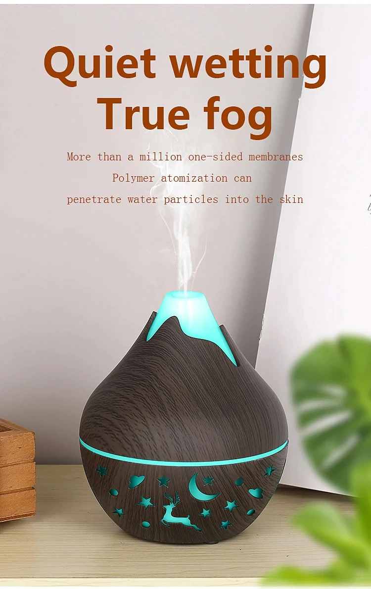 USB Ultrasonic Cool Mist Sprayer Essential Oil Fragrance 200ml Mini Home Wood Grain Air Humidifier Electric Air Aroma Diffuser
