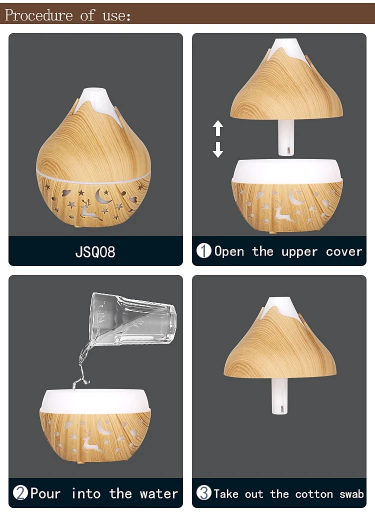 USB Ultrasonic Cool Mist Sprayer Essential Oil Fragrance 200ml Mini Home Wood Grain Air Humidifier Electric Air Aroma Diffuser