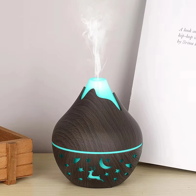 USB Ultrasonic Cool Mist Sprayer Essential Oil Fragrance 200ml Mini Home Wood Grain Air Humidifier Electric Air Aroma Diffuser